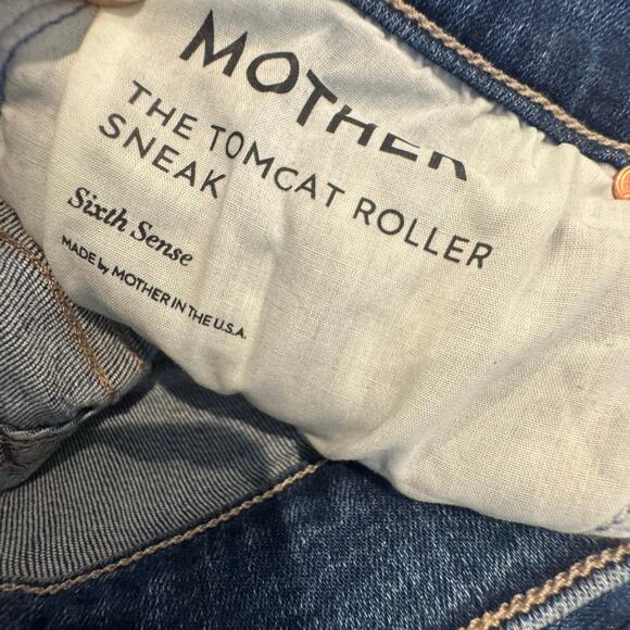 Mother The Tomcat Roller Sneak High Rise Wide Leg Jeans Sixth Sense Size 28 NWT - Picture 8 of 13